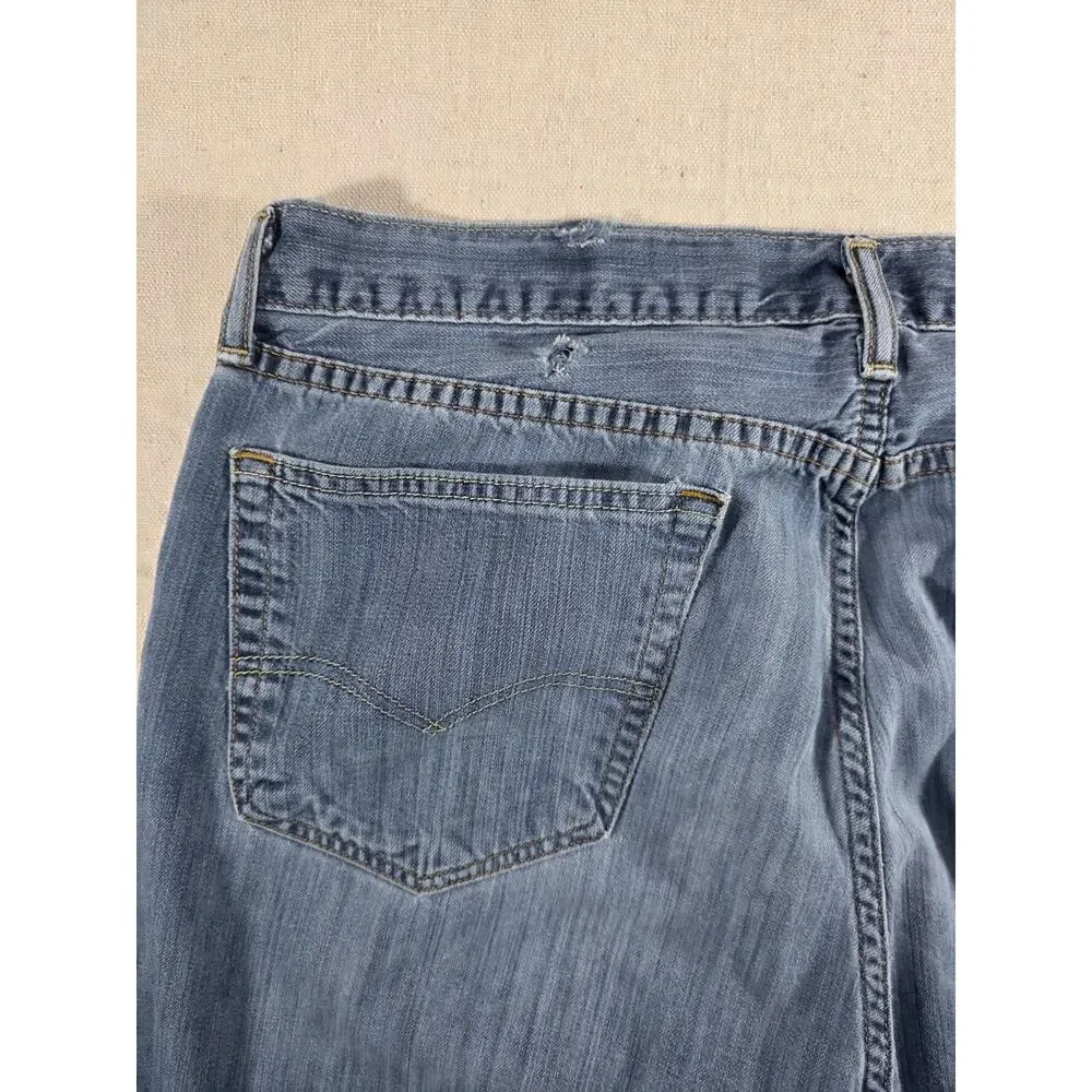 Levis 505 Slim Fit Jeans Mens 38x30 Light Wash Blue Denim Pants